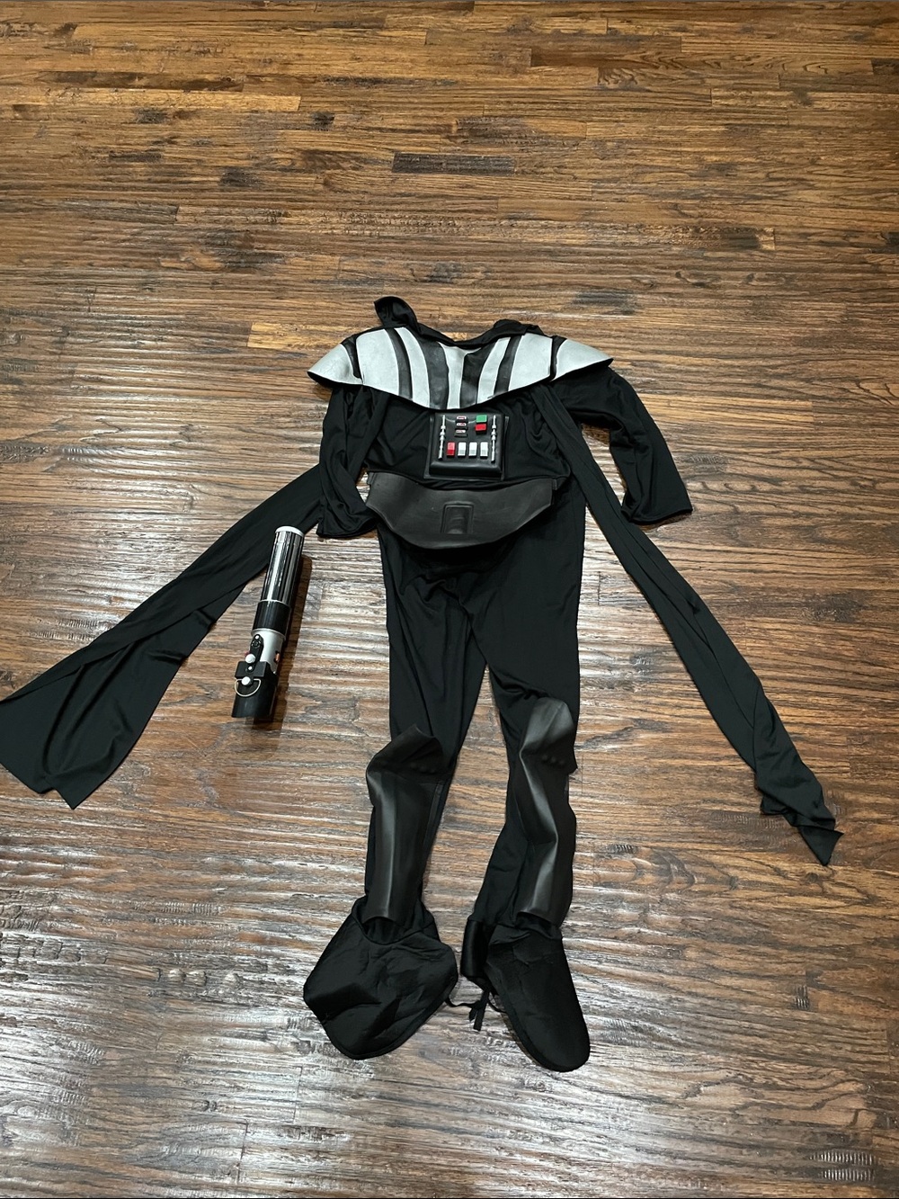 Star Wars Black and Silver Kids Sith Costume with Lightsaber
